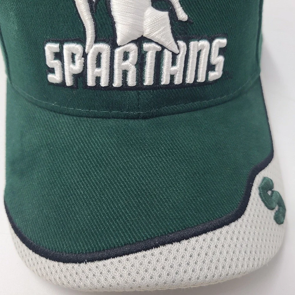 Michigan State Spartans Hat Adjustable (Fits Small) Team Spirit Green White NCAA